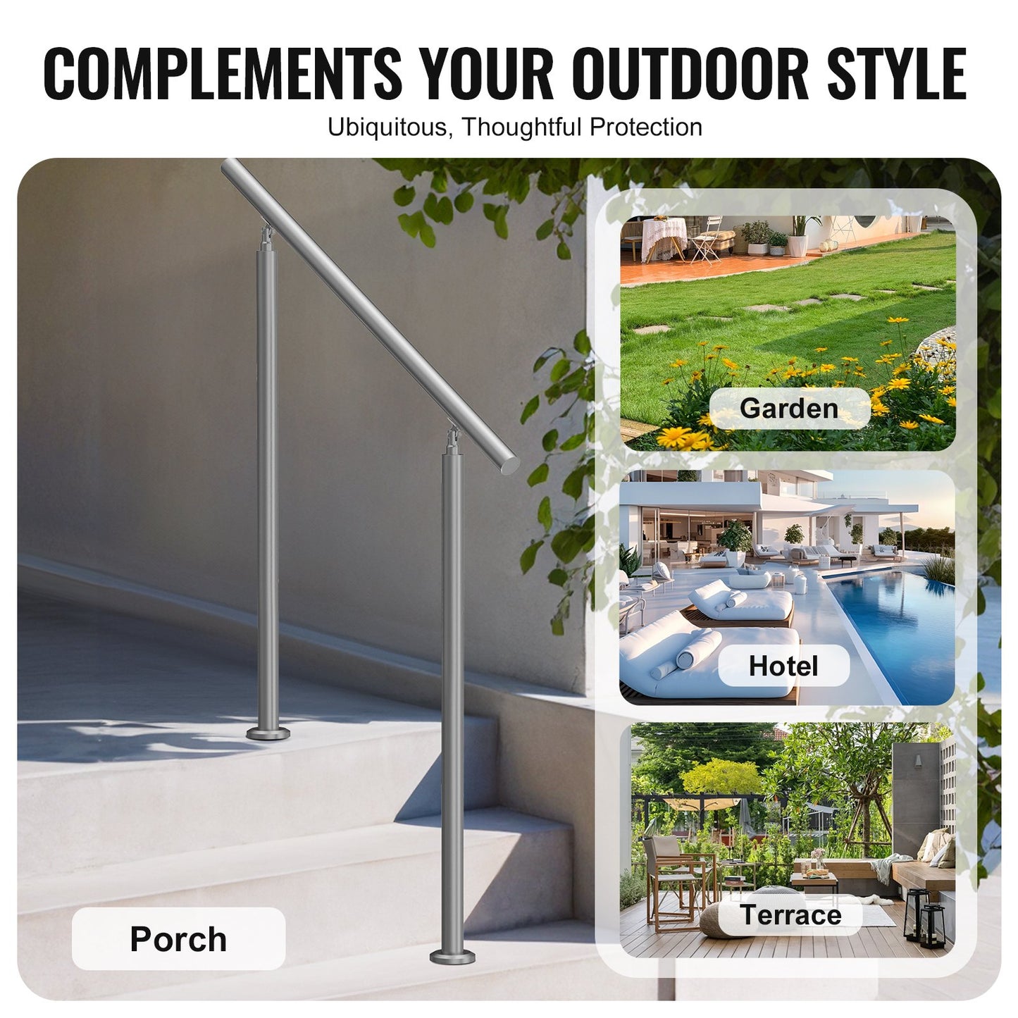 39,4 tum / 100 cm ledstänger för utomhustrappor Trappa veranda däck Senior