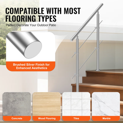 39,4 tum ledstänger för utomhustrappa 2 tvärbalkar Trappa för verandadäck