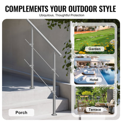 39,4 tum ledstänger för utomhustrappa 2 tvärbalkar Trappa för verandadäck