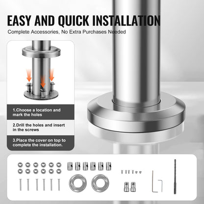 47,2 Zoll Handläufe für Außentreppen 3 Querstangen Treppe für Veranda Deck