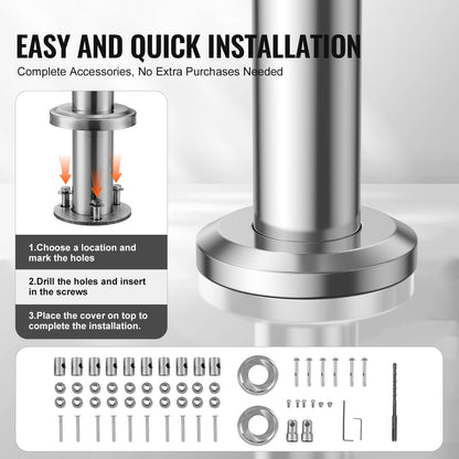 59in Handrails for Outdoor Stairs 5 Crossbars Stairs for Porch Deck