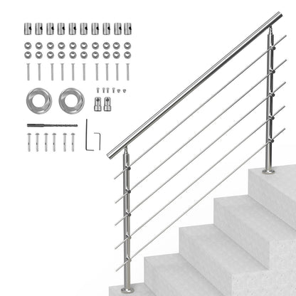 59in Handrails for Outdoor Stairs 5 Crossbars Stairs for Porch Deck