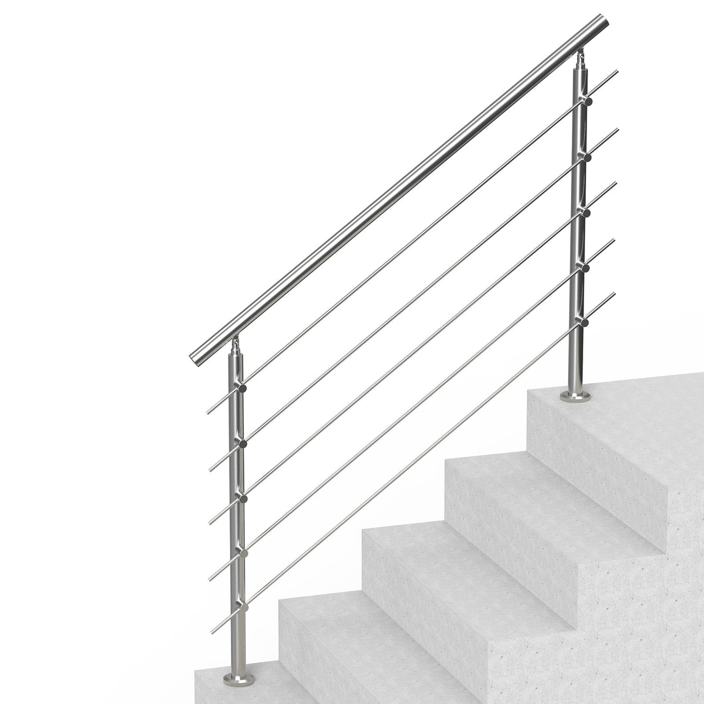 59in Handrails for Outdoor Stairs 5 Crossbars Stairs for Porch Deck