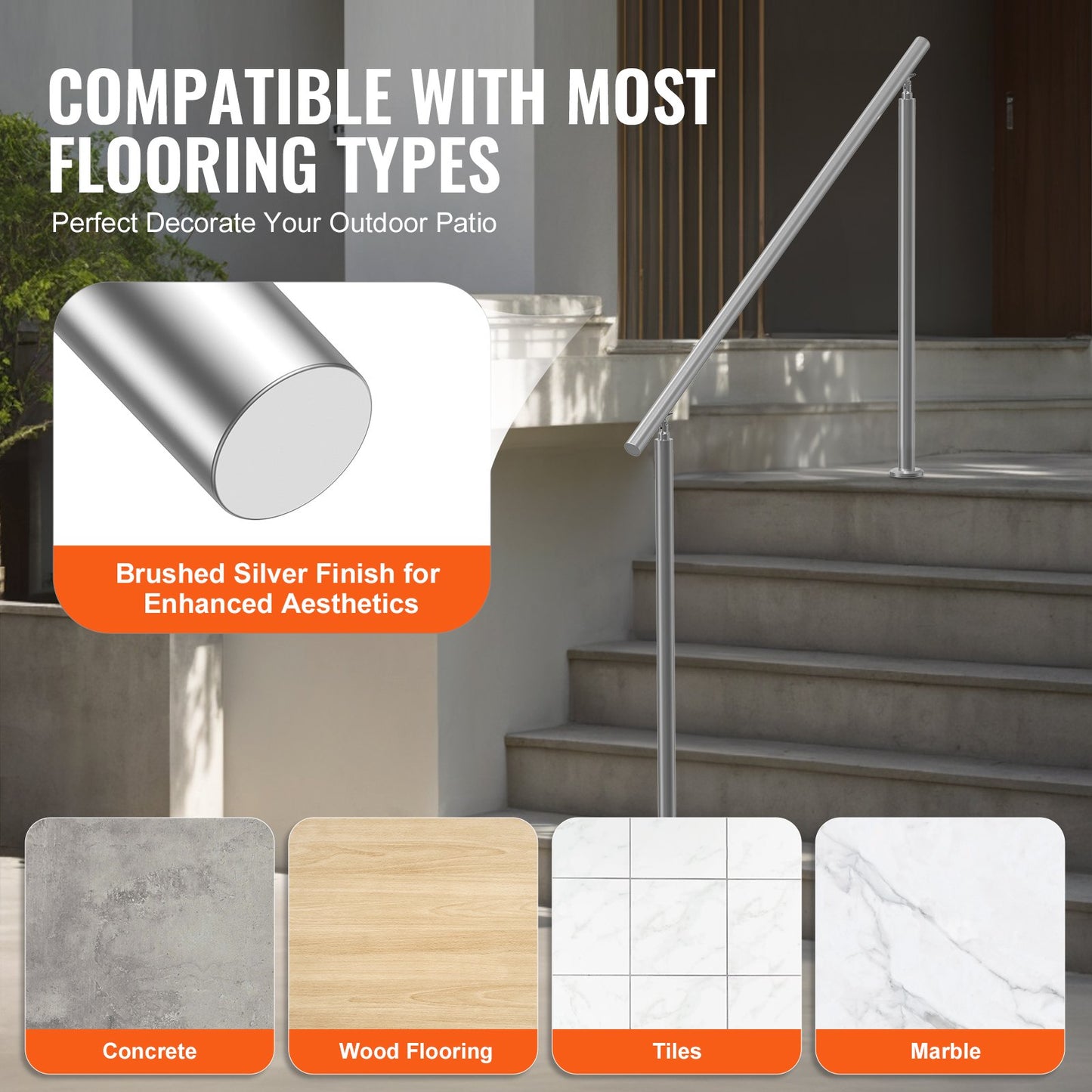 59 Zoll/150 cm Handläufe für Außentreppen Treppe für Senioren Veranda Deck