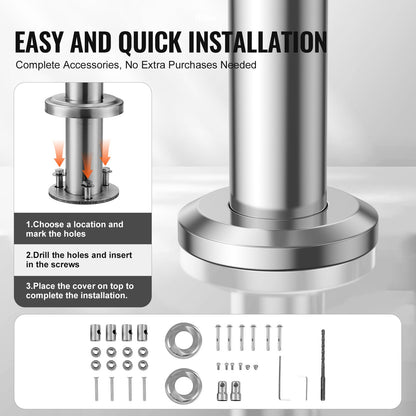 31,5 Zoll Außentreppenhandläufe 2 Querstangen Treppen für Veranda Deck