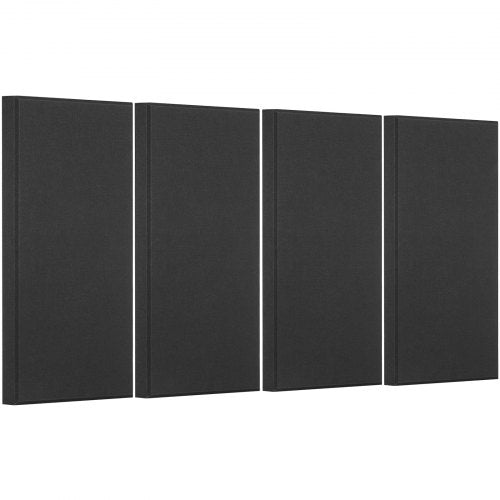 4 Akustik-Wandpaneele 5 cm stark 63 x 28 cm selbstklebend schwarz | EU