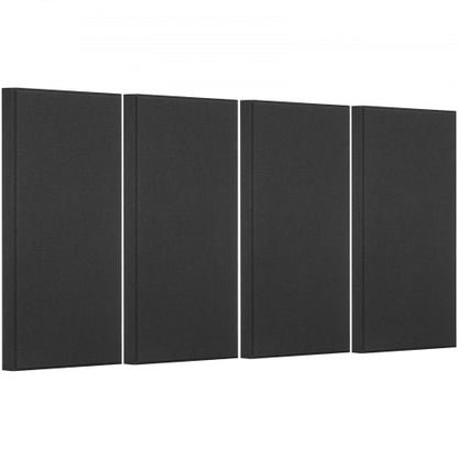 4 Akustik-Wandpaneele 5 cm stark 63 x 28 cm selbstklebend schwarz | EU