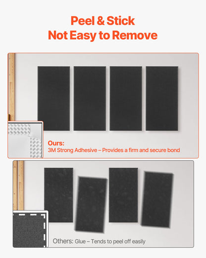 4 PCS Acoustic Panels, 2 inch Thick 23.6 x 11.8 inch Fiberglass Sound Absorbing Panels, Self-adhesive Soundproof Wall Boards, for Studios, Office, Home Theater,Meeting Room, Black