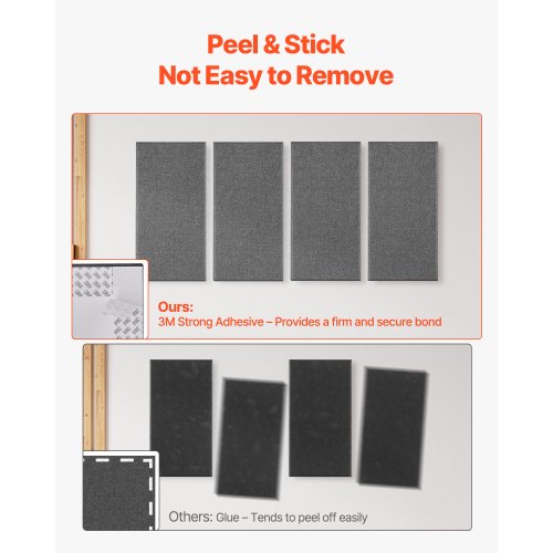 4 Akustik-Wandpaneele 5 cm stark 63 x 28 cm selbstklebend grau