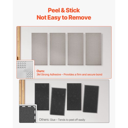 4 acoustic wall panels 5 cm thick 63 x 28 cm self-adhesive camel colored | EU