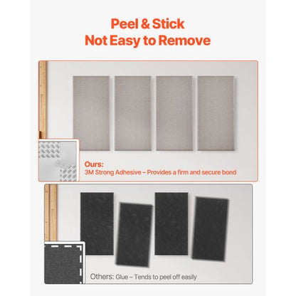 4 acoustic wall panels 5 cm thick 63 x 28 cm self-adhesive camel colored | EU