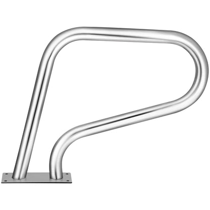 Poolräcke 32x23" Poolräcke 304 Rostfritt stål 250LBS Lastkapacitet Silver Rostskyddad poolhandledare Humaniserad poolhandledare med blått greppskydd & M8 borr och självtejpande skruvar
