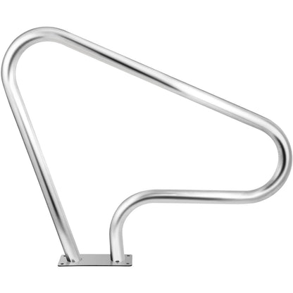 Poolräcke 39x32" Poolräcke 304 Rostfritt stål 250LBS Lastkapacitet Silver Rostskyddad poolhandledare Humaniserad poolhandledare med blått greppskydd & M8-borr och självtejpande skruvar