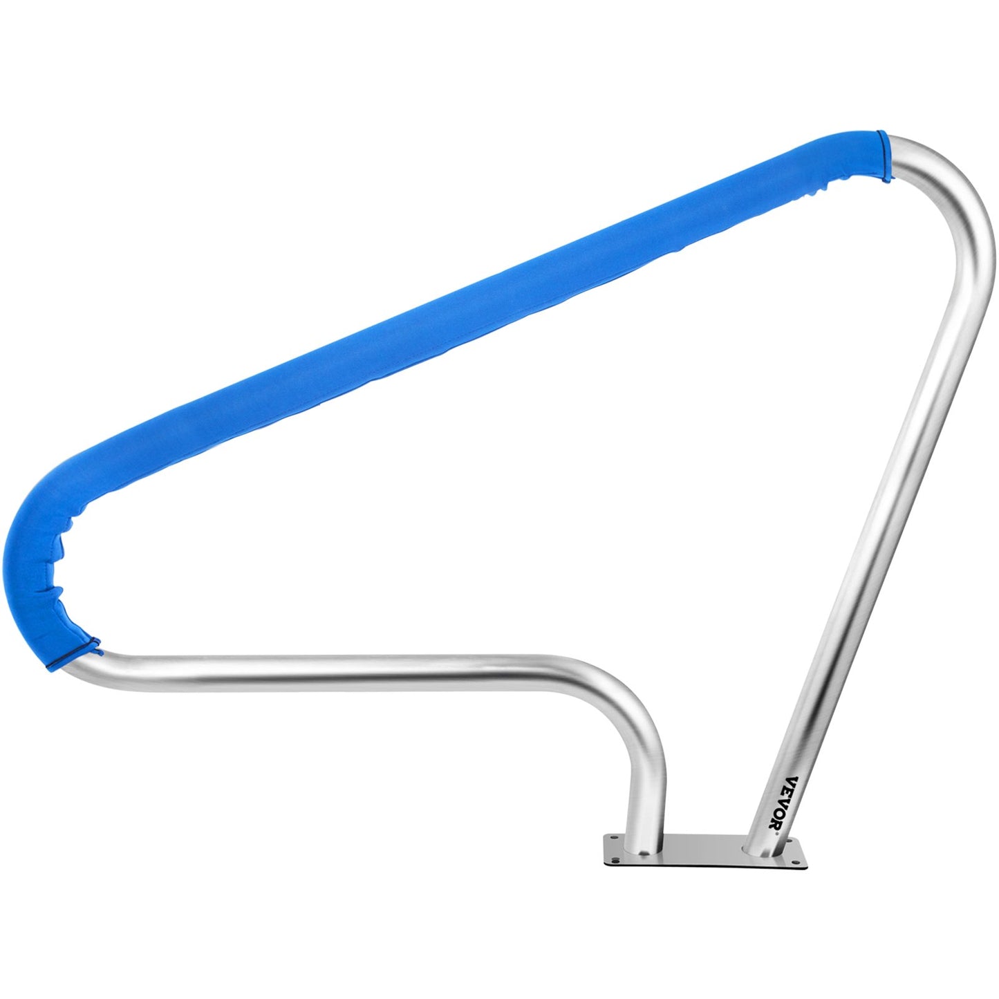 Poolräcke 48x36" Poolräcke 304 rostfritt stål 250LBS Lastkapacitet Silver Rostskyddad poolhandledare Humaniserad poolhandledare med blått greppskydd & M8 borr och självtejpande skruvar