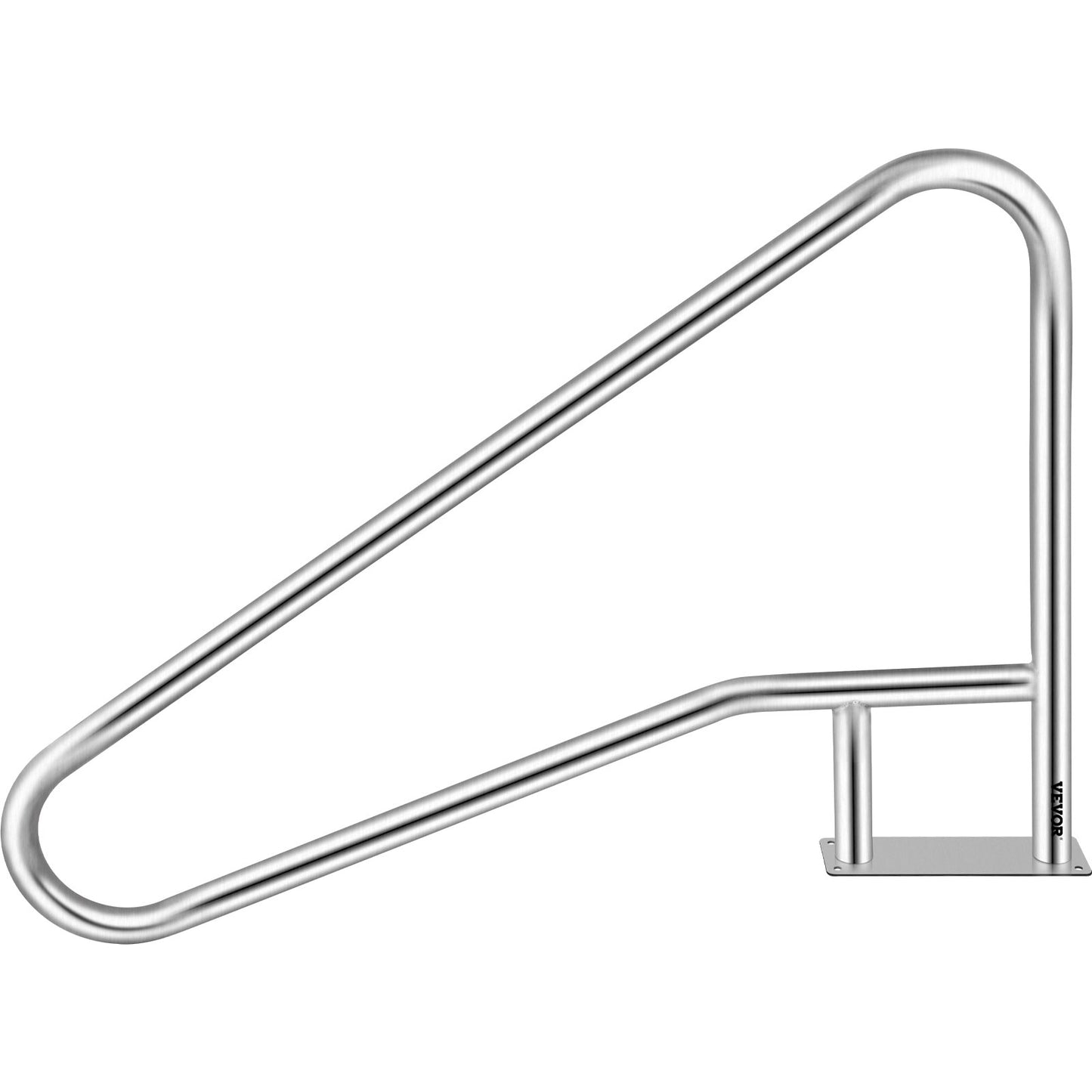 Pool Railing 55x32" Pool Railing 304 Stainless Steel 250LBS Load Capacity Silver Rustproof Pool Handrail Humanized Pool Handrail with Blue Grip Protection &amp; M8 Drill and Self-Tapping Screws