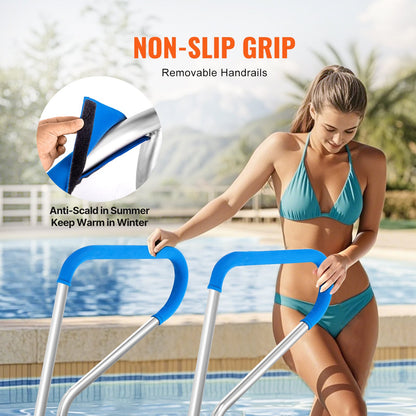 Pool-Handlauf 39 x 32 Zoll Edelstahl mit Grundplatte für Whirlpool