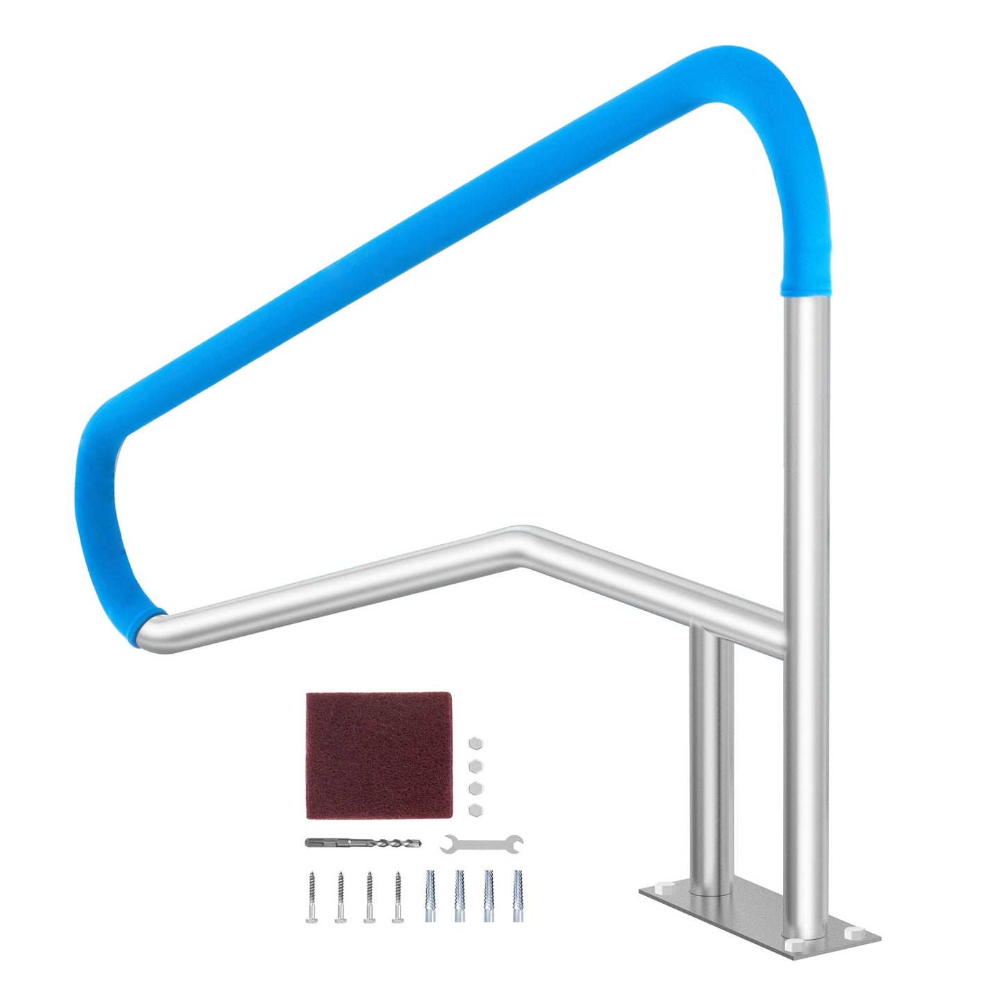 Pool Handledare 54 x 36 tum rostfritt stål med bottenplatta för spabad