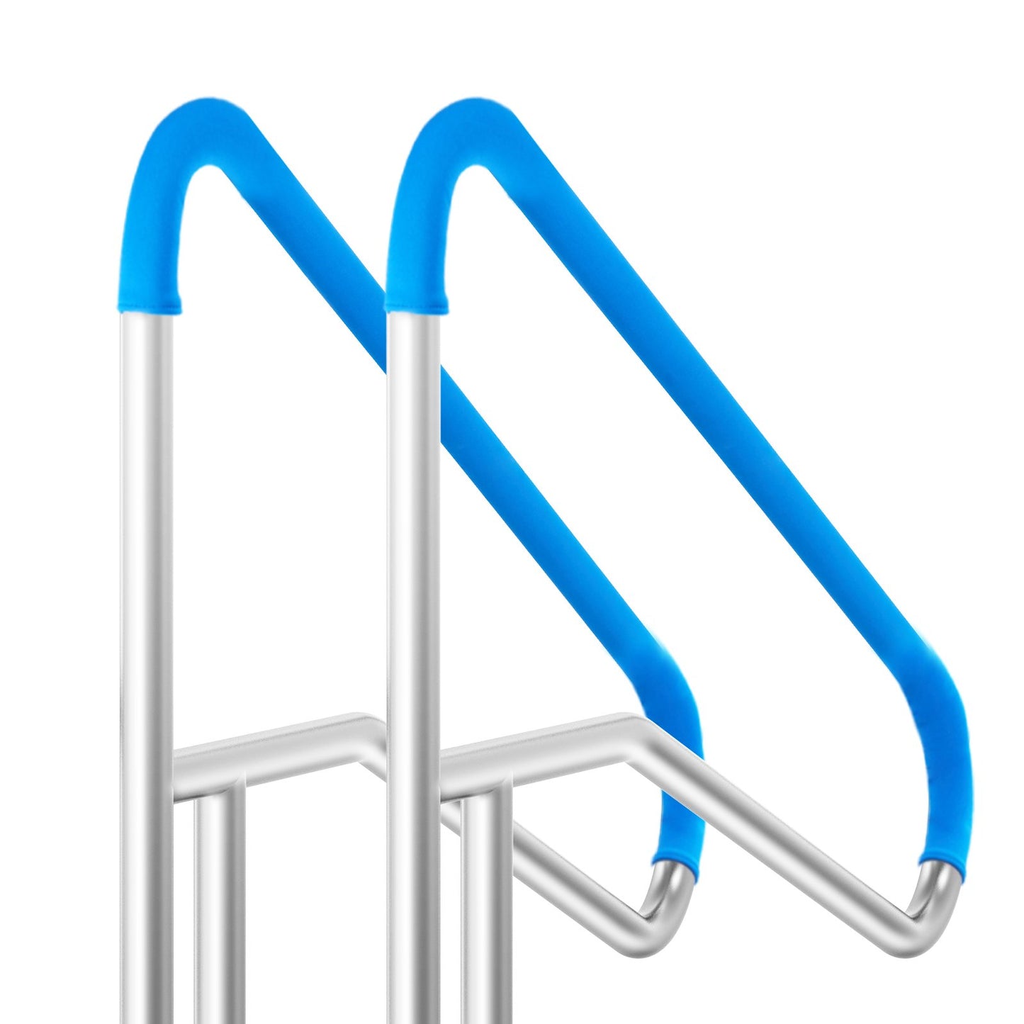 Pool-Handlauf 2 Stück 55 x 32 Zoll Edelstahl mit Grundplatte für Whirlpool