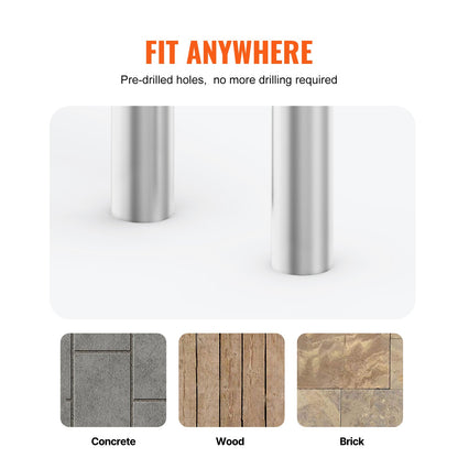 Pool Handledare 46 x 37 tum rostfritt stål (förbyggd) för inomhus/utomhus