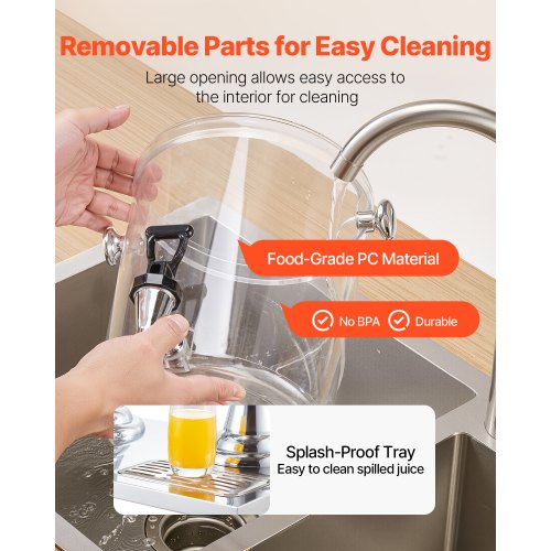 Drinks Dispenser 8L x 2 Drinks Dispenser for Party with Pouring Tray