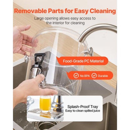 Drinks Dispenser 8L x 2 Drinks Dispenser for Party with Pouring Tray