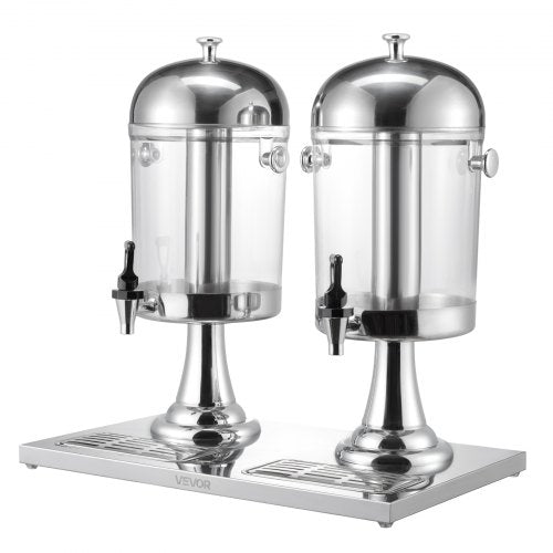 Drinks Dispenser 8L x 2 Drinks Dispenser for Party with Pouring Tray