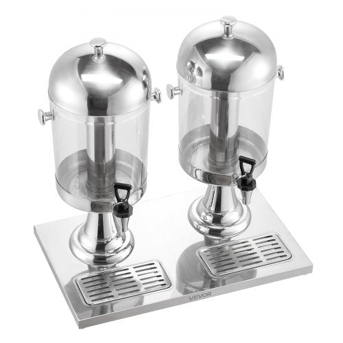 Drinks Dispenser 8L x 2 Drinks Dispenser for Party with Pouring Tray