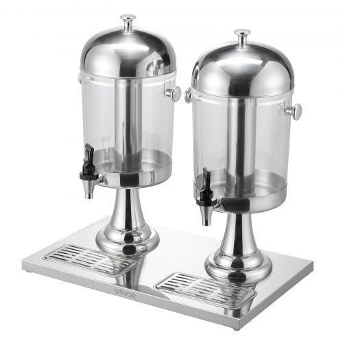 Drinks Dispenser 8L x 2 Drinks Dispenser for Party with Pouring Tray