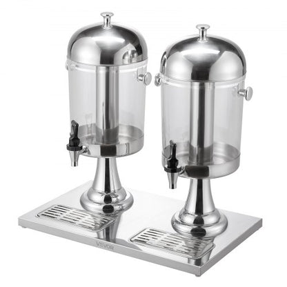 Drinks Dispenser 8L x 2 Drinks Dispenser for Party with Pouring Tray