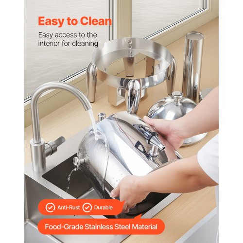 Rostfritt Stål Dispenser för Varmt Te och Kall Dryck 12L Dryckesdispenser