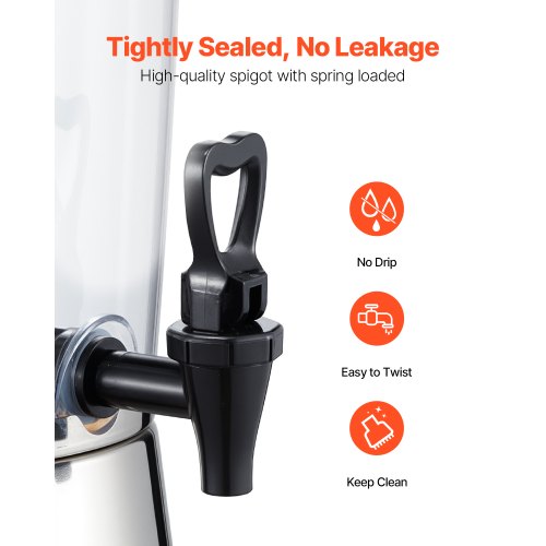 Beverage Dispenser 8L Beverage Dispenser for Parties with Ice Chamber with Spout