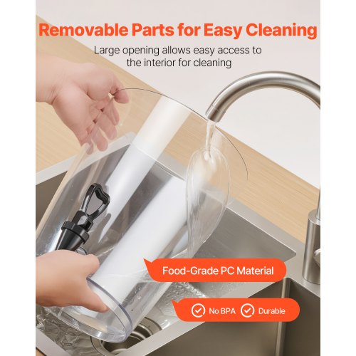 Beverage Dispenser 8L Beverage Dispenser for Parties with Ice Chamber with Spout