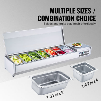 Countertop Refrigerated Salad Pizza Prep Station 165 W Stainless Guard CE
