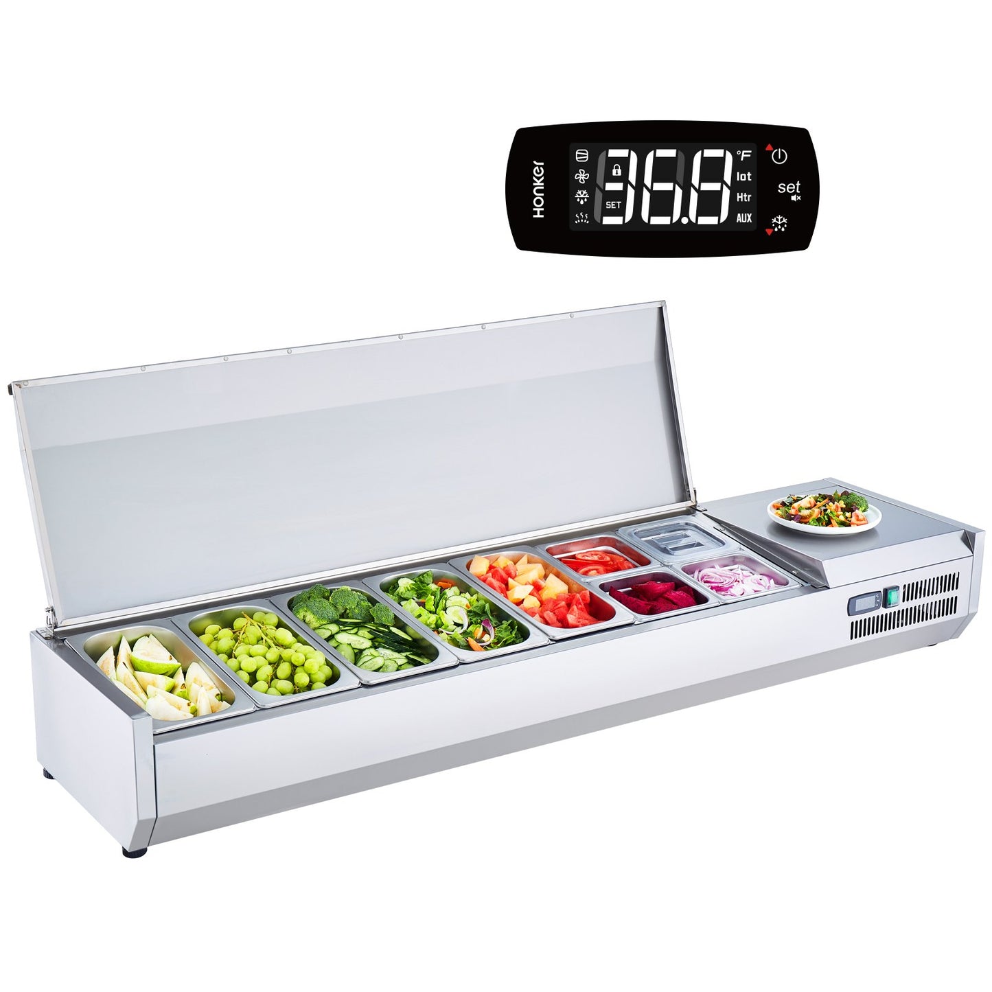 Countertop Refrigerated Salad Pizza Prep Station 165 W Stainless Guard CE