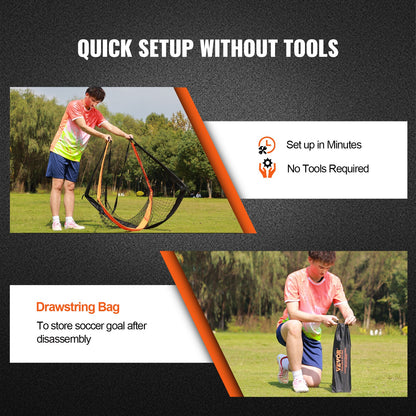 Portable Soccer Goal, 6,5x3,25 ft Kids Backyard Fotbollsnät, hopfällbart pop-up träningsfotbollsnät, Mini ungdomsträning fotboll målsättning, Allväders inomhus fotbollsmål utomhus med bärväska