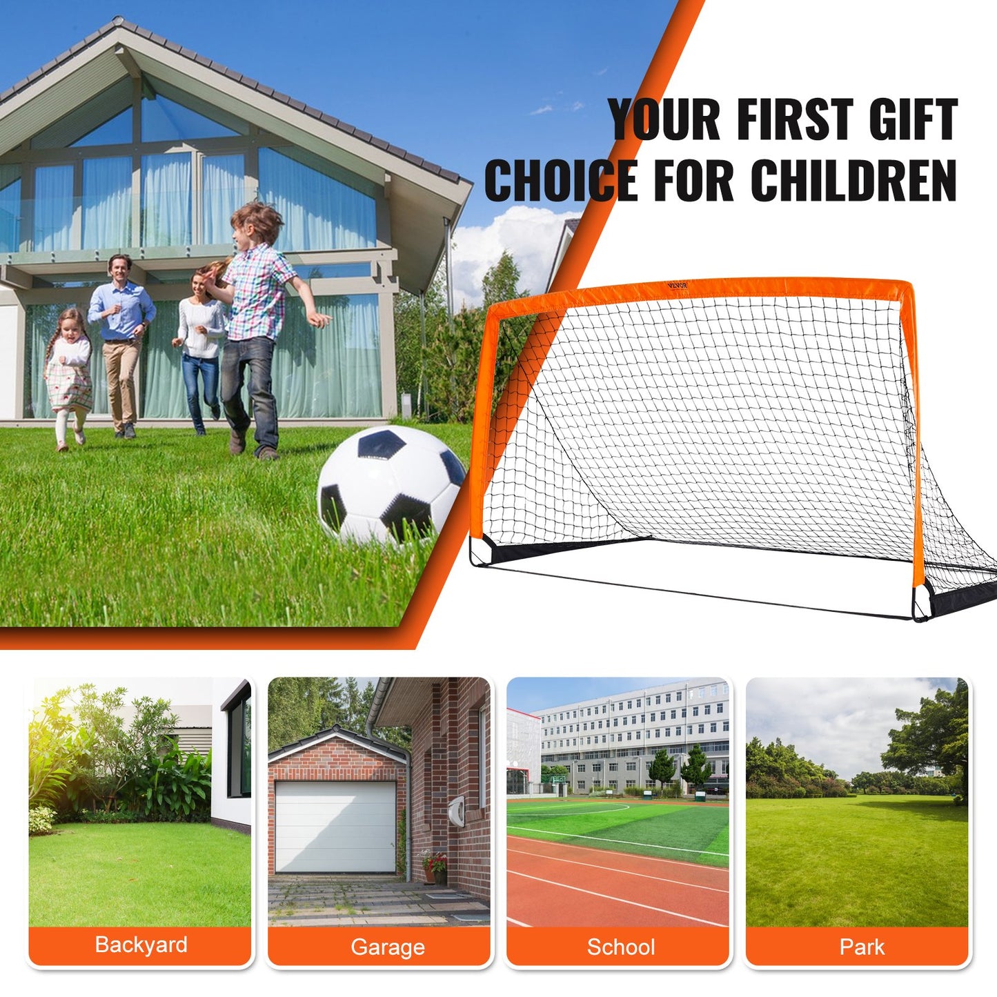 Portable Soccer Goal, 6,5x3,25 ft Kids Backyard Fotbollsnät, hopfällbart pop-up träningsfotbollsnät, Mini ungdomsträning fotboll målsättning, Allväders inomhus fotbollsmål utomhus med bärväska