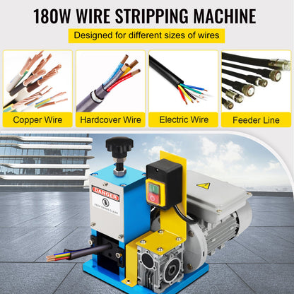 Electric Wire Stripping Machine Φ1.5mm~Φ25mm Portable Automatic Wire Stripping Cable 180W Wire Stripping Machine for Scrap Copper Recycling