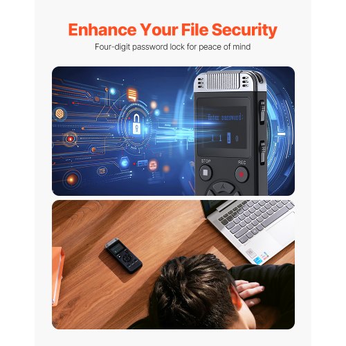 Digital Voice Recorder 128GB Röstaktiverad ljudinspelare med USB MP3 |  EU