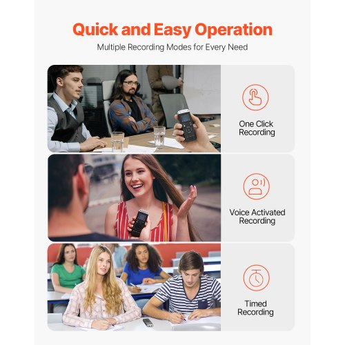 Digital Voice Recorder 128GB Röstaktiverad ljudinspelare med USB MP3 |  EU