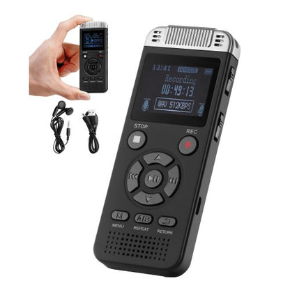 Digital Voice Recorder 128GB Röstaktiverad ljudinspelare med USB MP3 |  EU