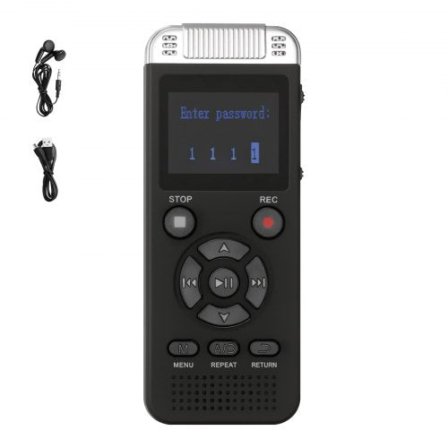 Digital Voice Recorder 128GB Röstaktiverad ljudinspelare med USB MP3 |  EU