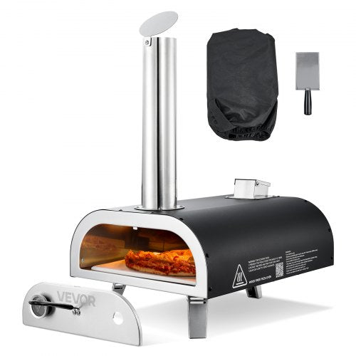 12" Outdoor-Pizzaofen, tragbarer Holzpelletofen mit Eisenspray für Camping