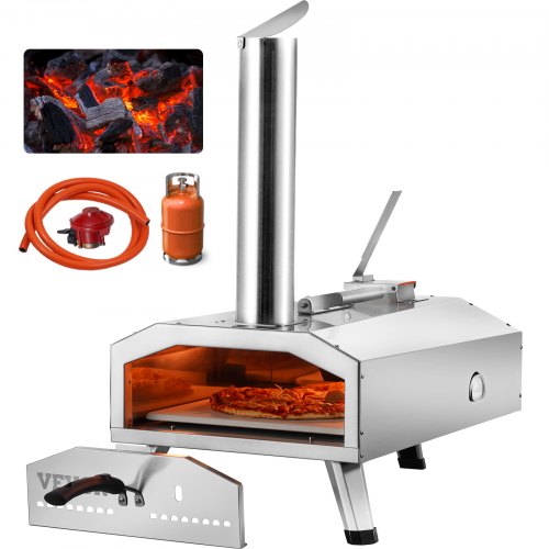 12" Outdoor Pizza Oven Portable Pellet/Gas Pizza Oven Foldable for Camping