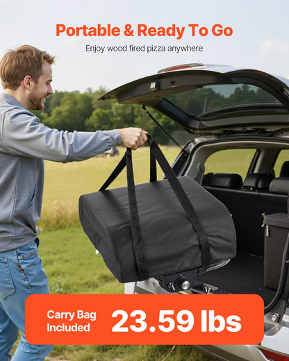 Outdoor Pizza Oven, 12 in Propane Gas Pizza Maker, Portable Pizza-Cooker with Electric Rotation, Thickened Pizza-Stone, Carry Bag, Propane Pizza-Oven for Outside Backyard Patio Camping, Black