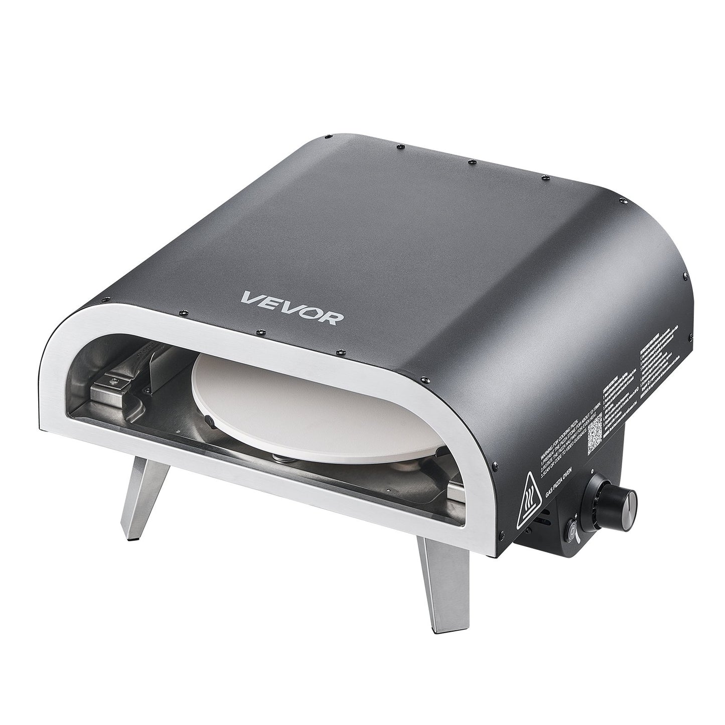 Outdoor Pizza Oven, 12 in Propane Gas Pizza Maker, Portable Pizza-Cooker with Electric Rotation, Thickened Pizza-Stone, Carry Bag, Propane Pizza-Oven for Outside Backyard Patio Camping, Black