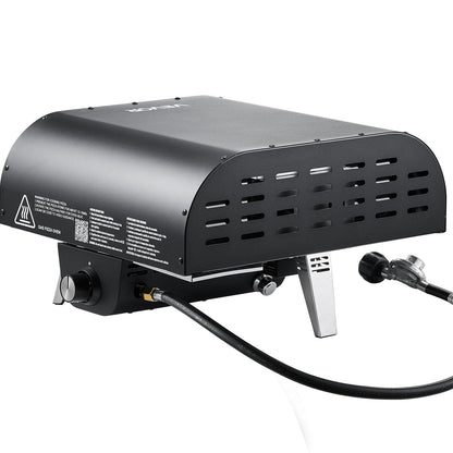 Outdoor Pizza Oven, 12 in Propane Gas Pizza Maker, Portable Pizza-Cooker with Electric Rotation, Thickened Pizza-Stone, Carry Bag, Propane Pizza-Oven for Outside Backyard Patio Camping, Black