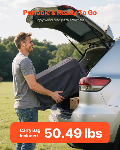 Outdoor Pizza Oven, 16 in Propane Gas Pizza Maker, Portable Pizza-Cooker with Electric Rotation, Thickened Pizza-Stone, Carry Bag, Propane Pizza-Oven for Outside Backyard Patio Camping, Black