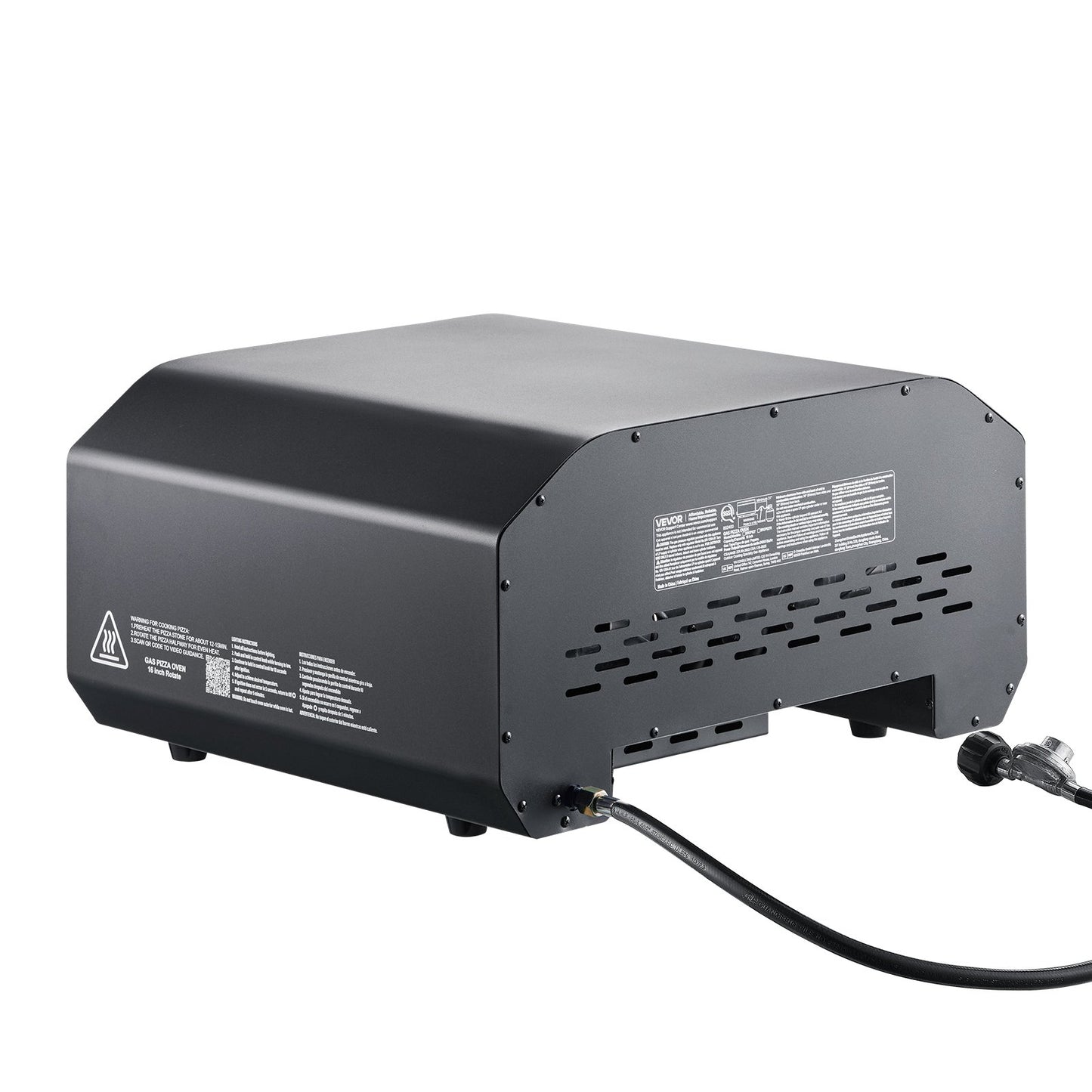 Outdoor Pizza Oven, 16 in Propane Gas Pizza Maker, Portable Pizza-Cooker with Electric Rotation, Thickened Pizza-Stone, Carry Bag, Propane Pizza-Oven for Outside Backyard Patio Camping, Black