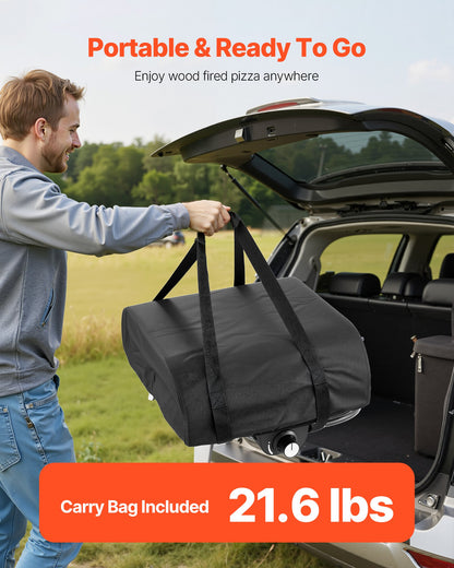 Propane Outdoor Pizza Oven, 12 Inch Gas Pizza Maker, Portable Pizza-Cooker with Thickened Pizza-Stone, Carry Bag, Pizza-Oven for Outside Backyard Patio Camping, Black