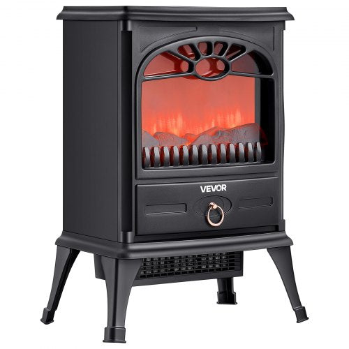 22.8inch Freestanding Fireplaces, 1500W 5120BTU Portable Electric Fireplace Stove Heater, with Overheating Protection,Realistic Flames,for Living Room,Bedroom,Study,Dining Room Warmth,Black
